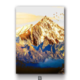Golden Snow Mountain Canvas