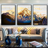 Golden Snow Mountain Canvas