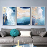 Golden Blue River Canvas
