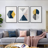 Abstract Retro Geometric Canvas