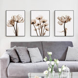Sepia Flowers Canvas