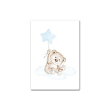 Moon Star Bear Canvas