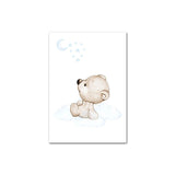 Moon Star Bear Canvas