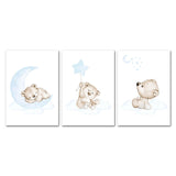 Moon Star Bear Canvas