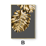 Black And Gold Leaves Canvas