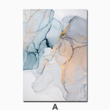 Blue Rose Gold Agate Canvas