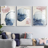 Abstract Pink Blue Watercolor Petals Canvas