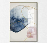 Abstract Pink Blue Watercolor Petals Canvas