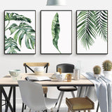 Watercolor Green Leaves Canvas