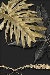 Gold And Black Tropical Canvas