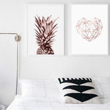 Rose Pink Pineapple & Heart Canvas