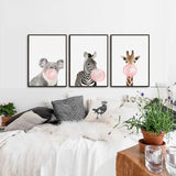 Bubblegum Zoo Pink Canvas