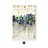 Golden Sun And Mountains Geometric Canvas