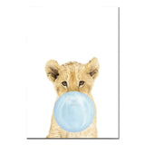 Bubblegum Zoo Baby Blue Canvas