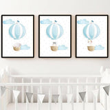 Blue Balloon Baby Animals Canvas