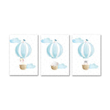 Blue Balloon Baby Animals Canvas