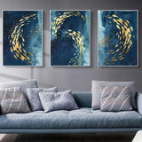 Golden River Fish Canvas