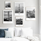 Iconic Cities And Landmarks In Noir Canvas