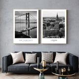 Iconic Cities And Landmarks In Noir Canvas