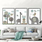 Giraffe & Bunny Canvas