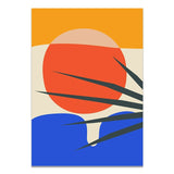 Abstract Mountain Sun Geometric Canvas