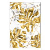 Triple Golden Leaves Canvas