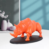 Standing Armored Rhino Sculpture