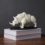 Standing Armored Rhino Sculpture