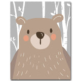 Rabbit Fox & Bear Cartoon Canvas