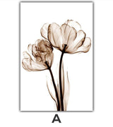 Sepia Flowers Canvas