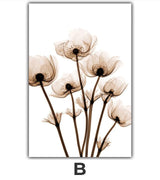 Sepia Flowers Canvas