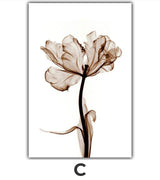 Sepia Flowers Canvas