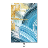 Blue Yellow Abstract Canvas