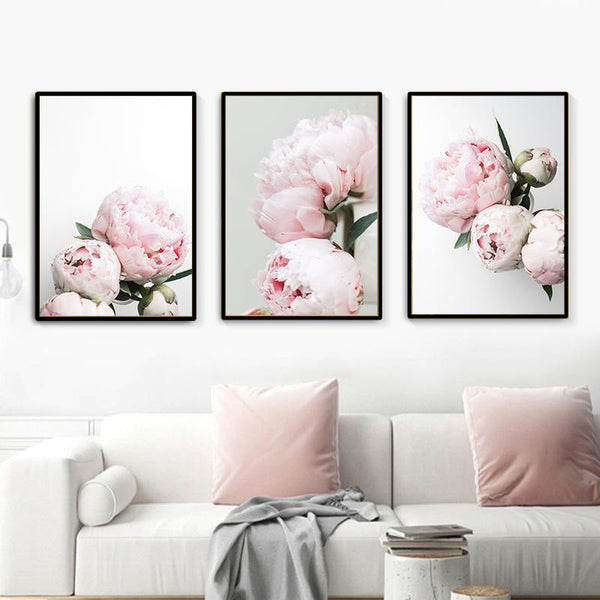 Peony Pink Flower Canvas