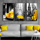 Yellow London Taxi Canvas