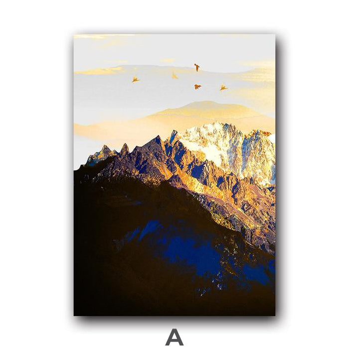 Golden Snow Mountain Canvas