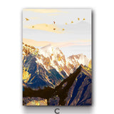 Golden Snow Mountain Canvas