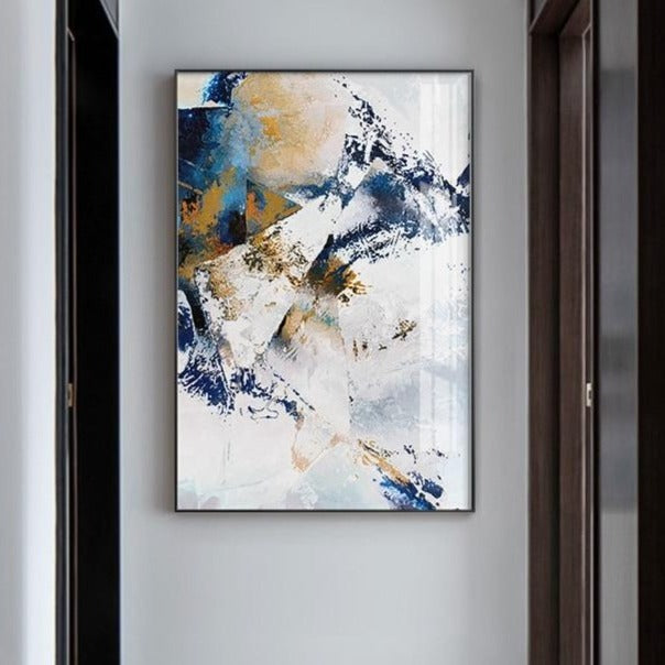 Abstract White And Gold Impressions Canvas
