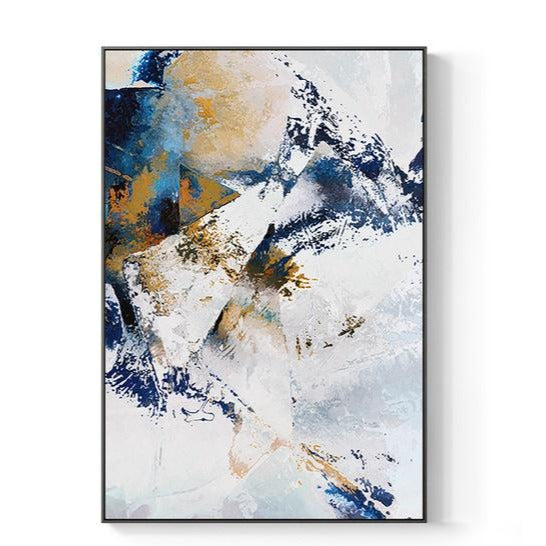Abstract White And Gold Impressions Canvas