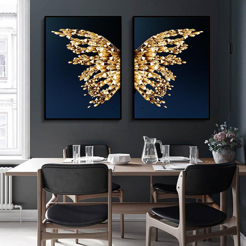 Golden Butterfly Wings Canvas