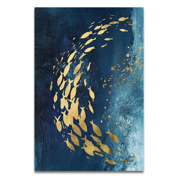 Golden Fish & Butterfly Canvas