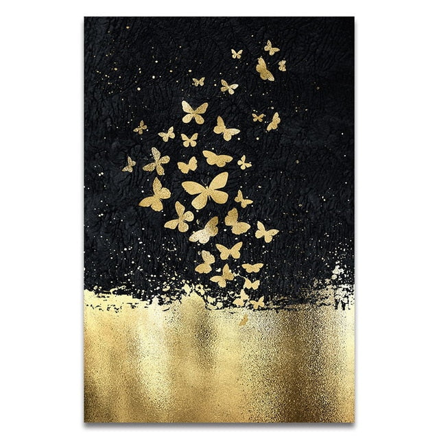 Golden Fish & Butterfly Canvas