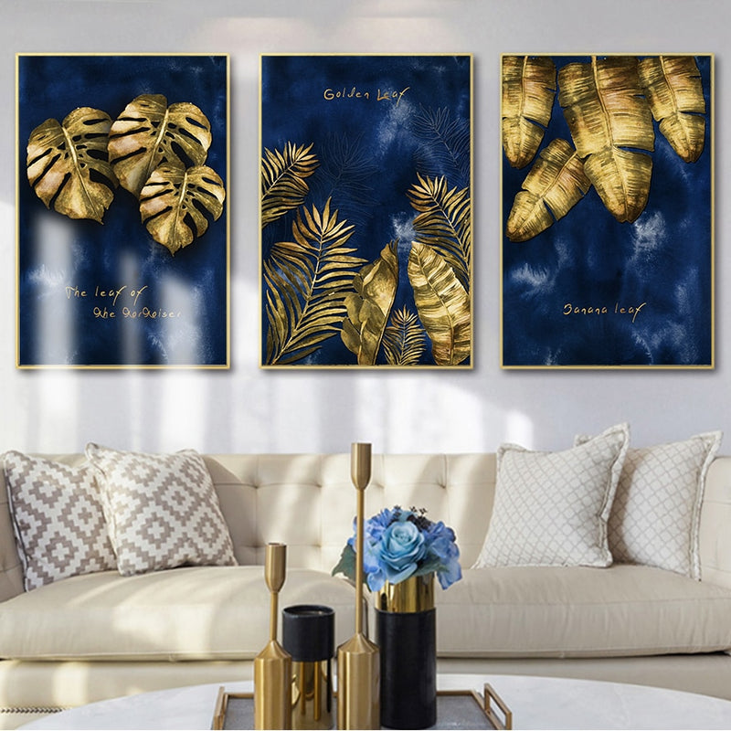Luxury Blue And Gold Canvas