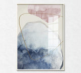 Abstract Pink Blue Watercolor Petals Canvas