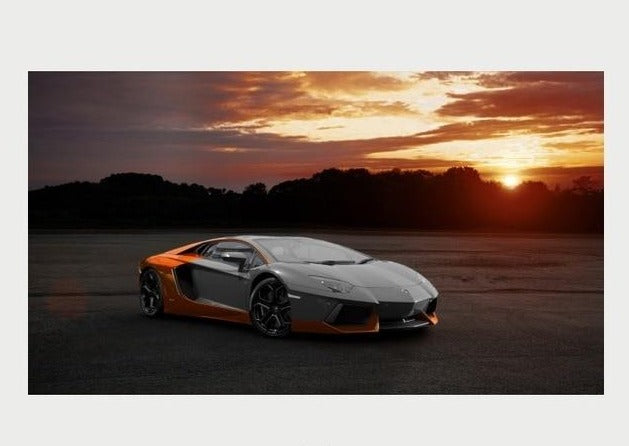 White Orange Lamborghini Canvas
