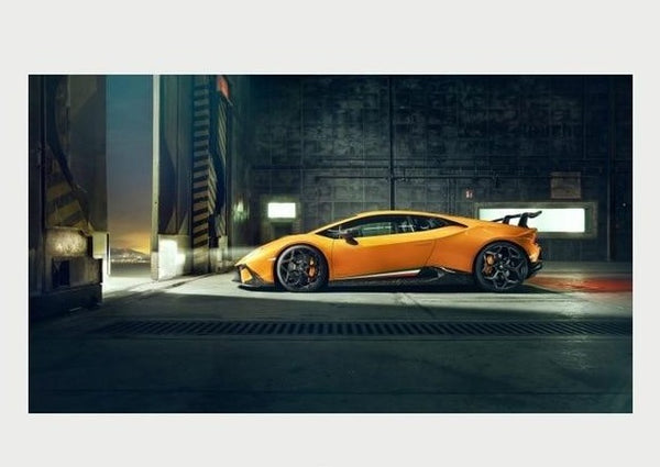 Orange Lamborghini Garage Canvas
