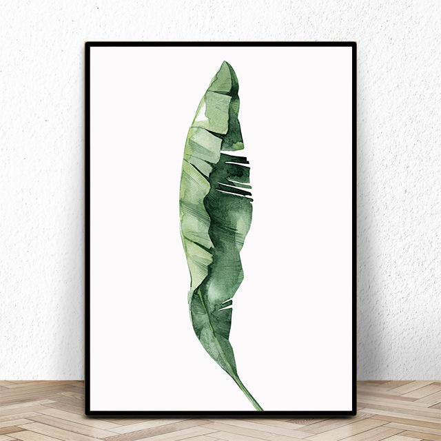 Watercolor Green Leaves Canvas