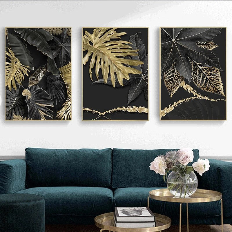 Gold And Black Tropical Canvas