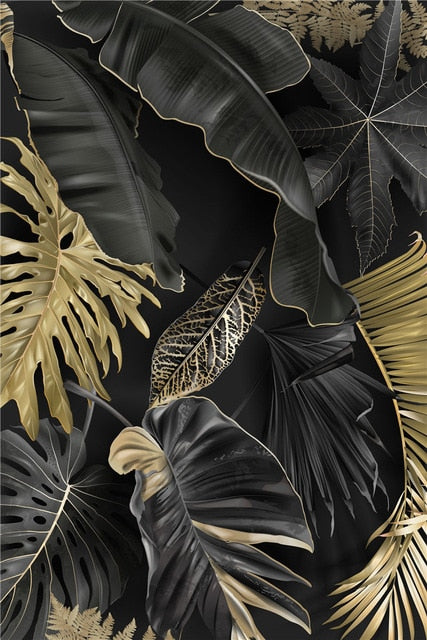 Gold And Black Tropical Canvas