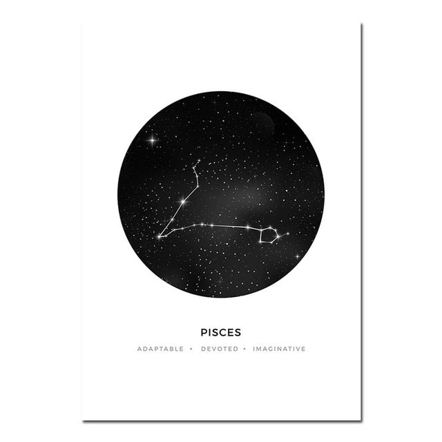 Pisces Star Sign Canvas